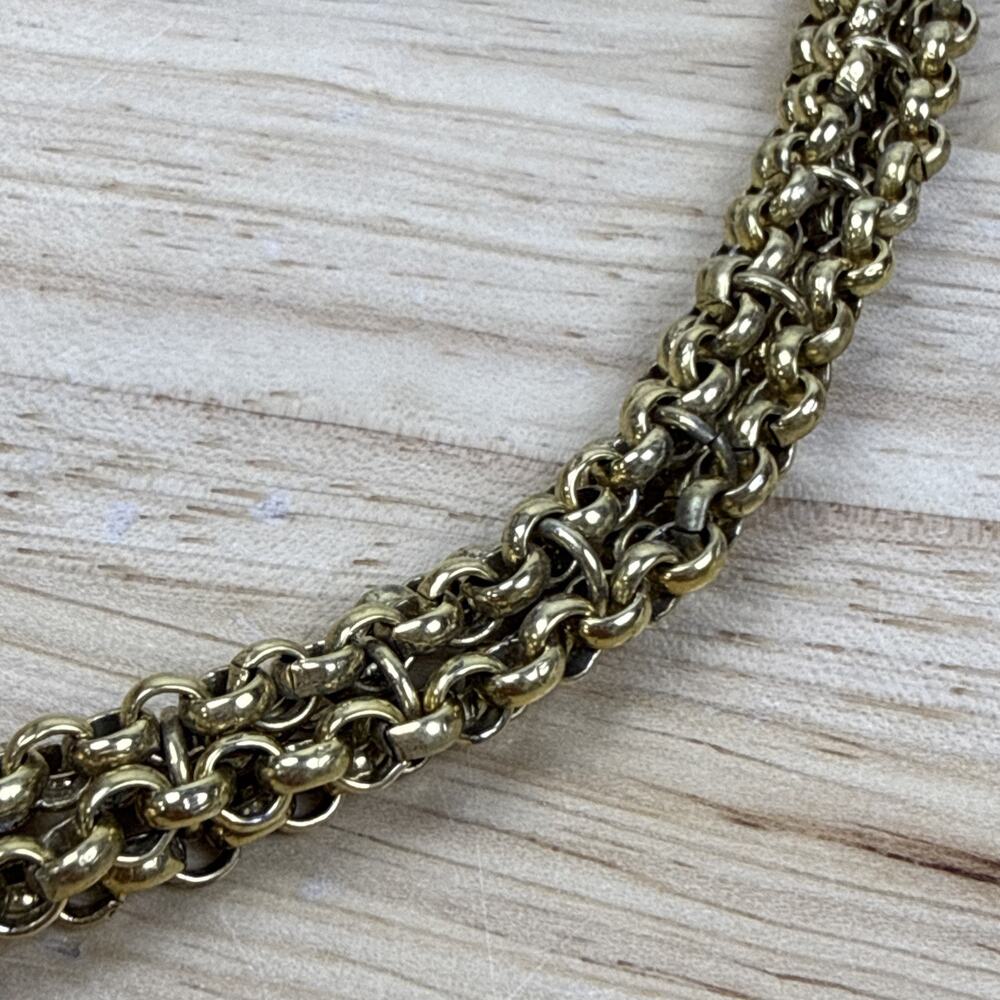 Vintage Figural Hand Clasp Rolo Chain Necklace Chunky Statement Piece 31” RARE - Picture 5 of 9